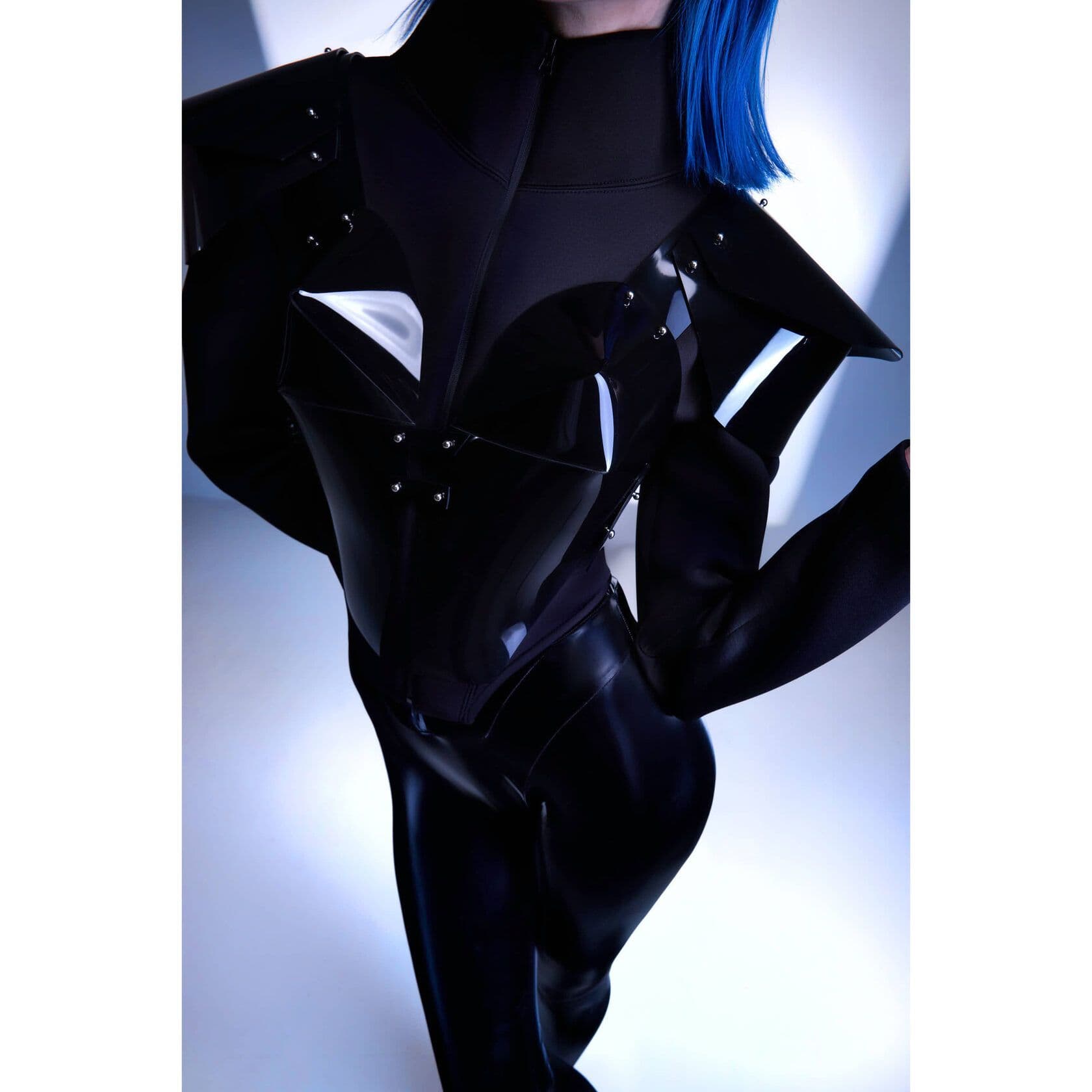 Jacket with 3D overlays