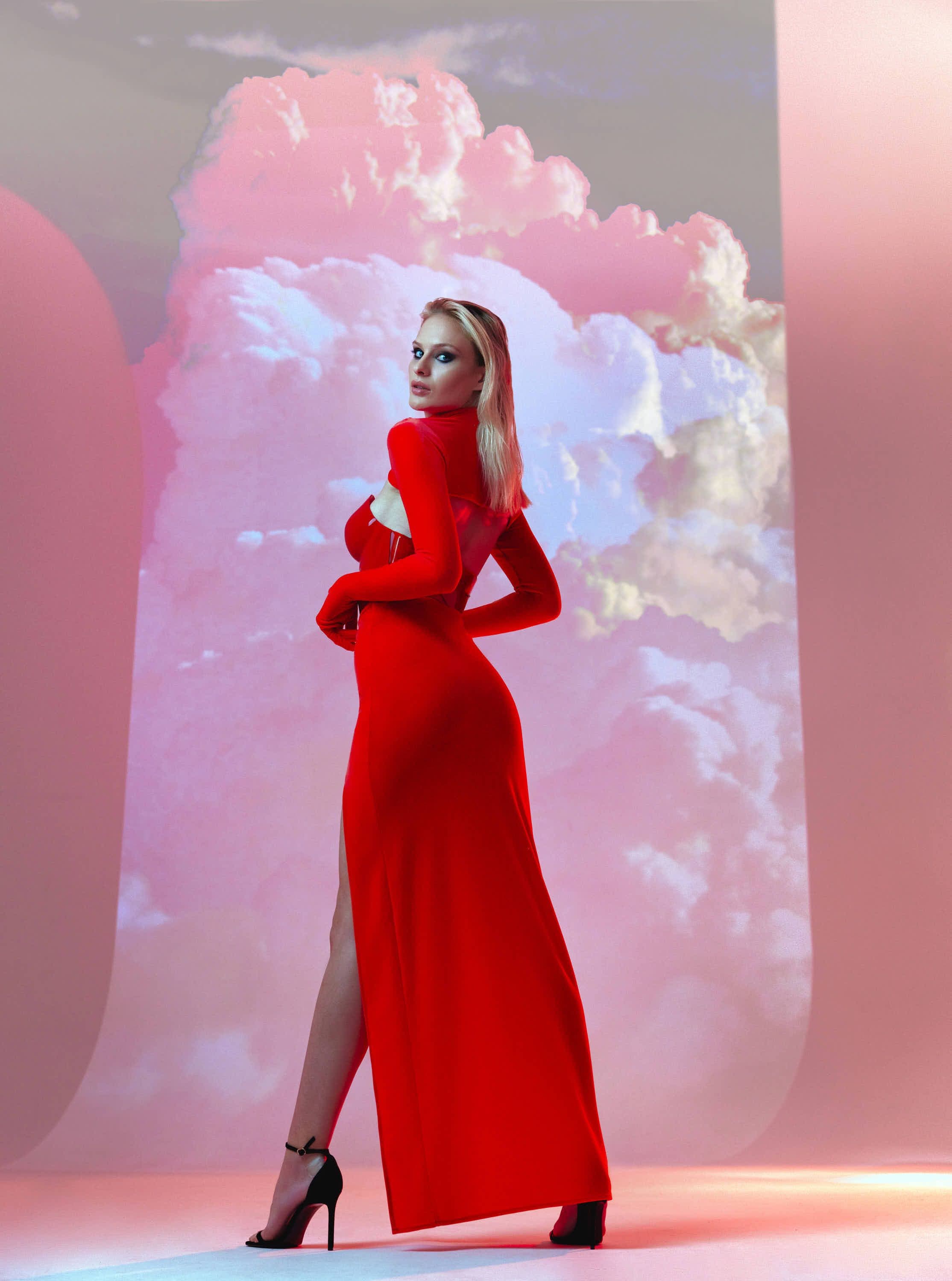 Dress with a plastic corset