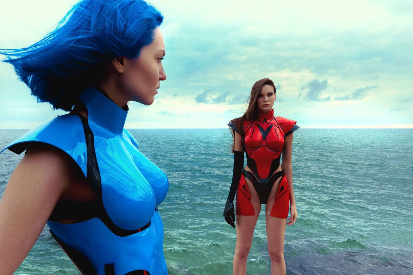 An exclusive cyborg costume