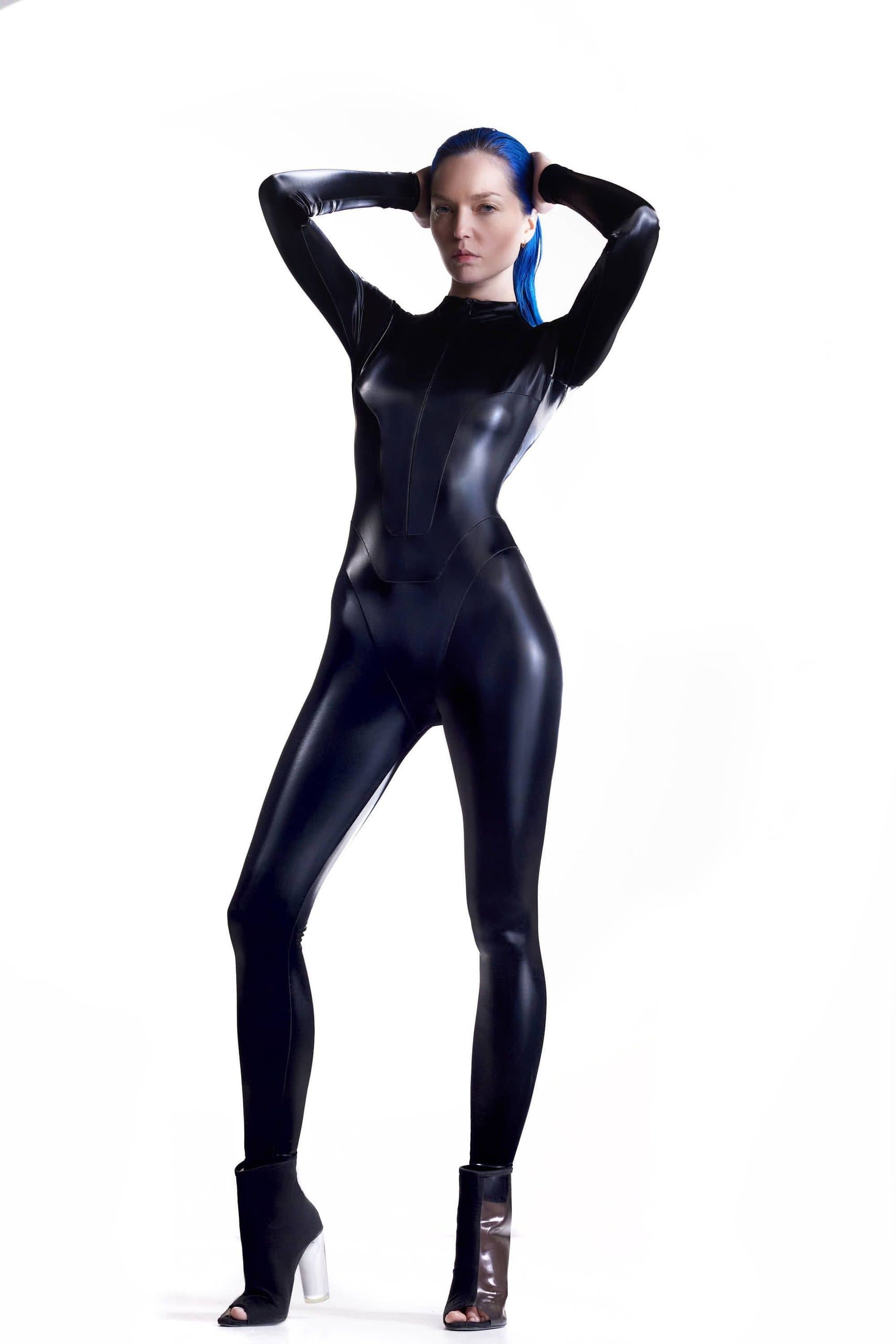 The jumpsuit is liquid metal