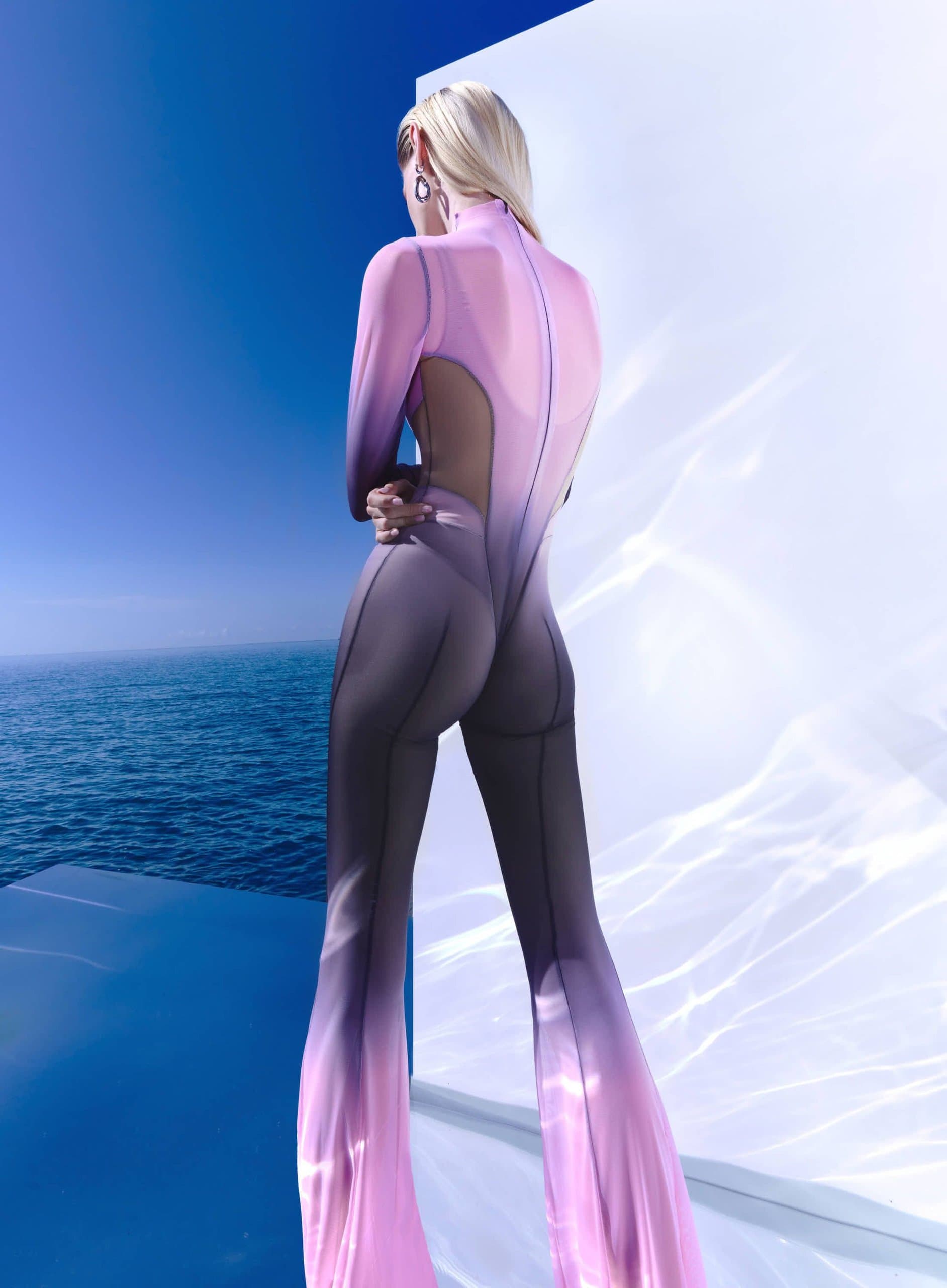 Gradient mesh jumpsuit