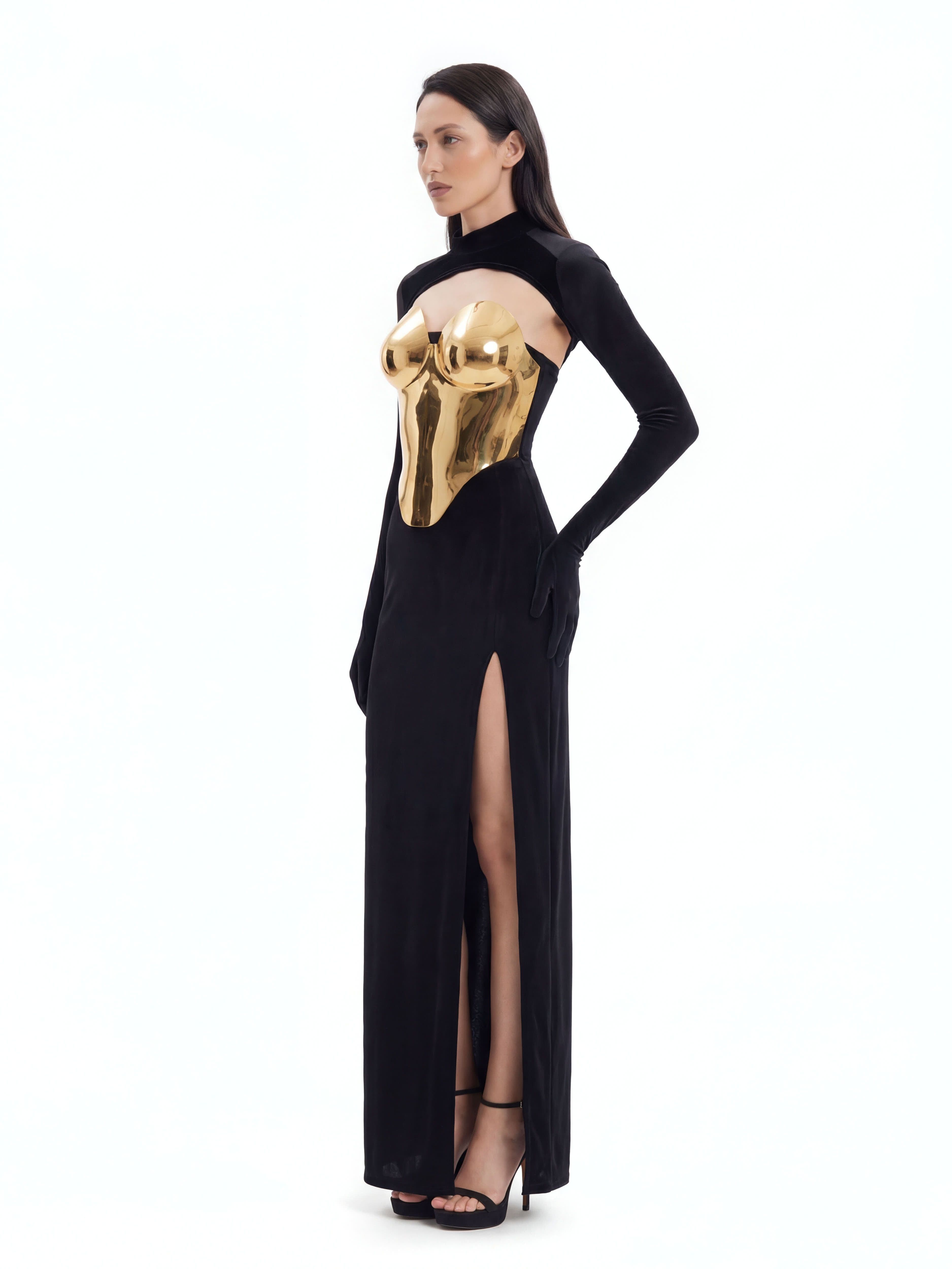 Golden corset dress