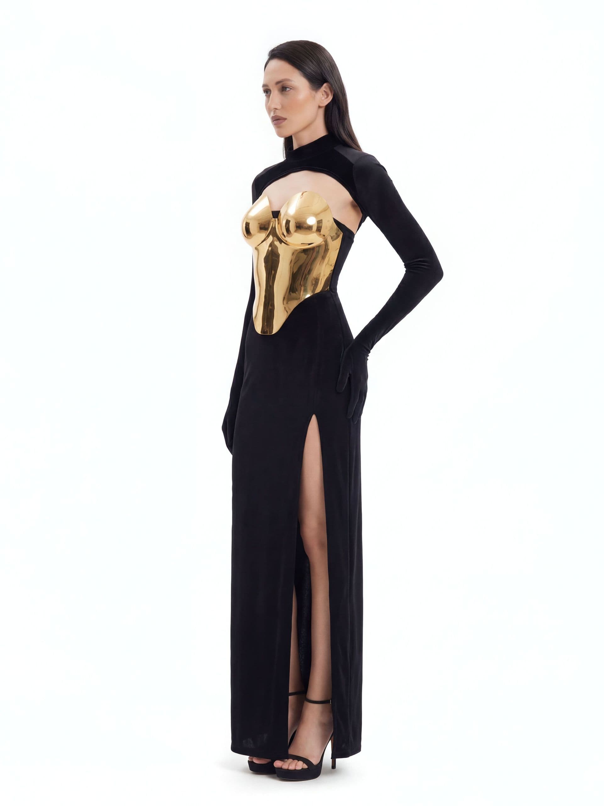 Golden corset dress
