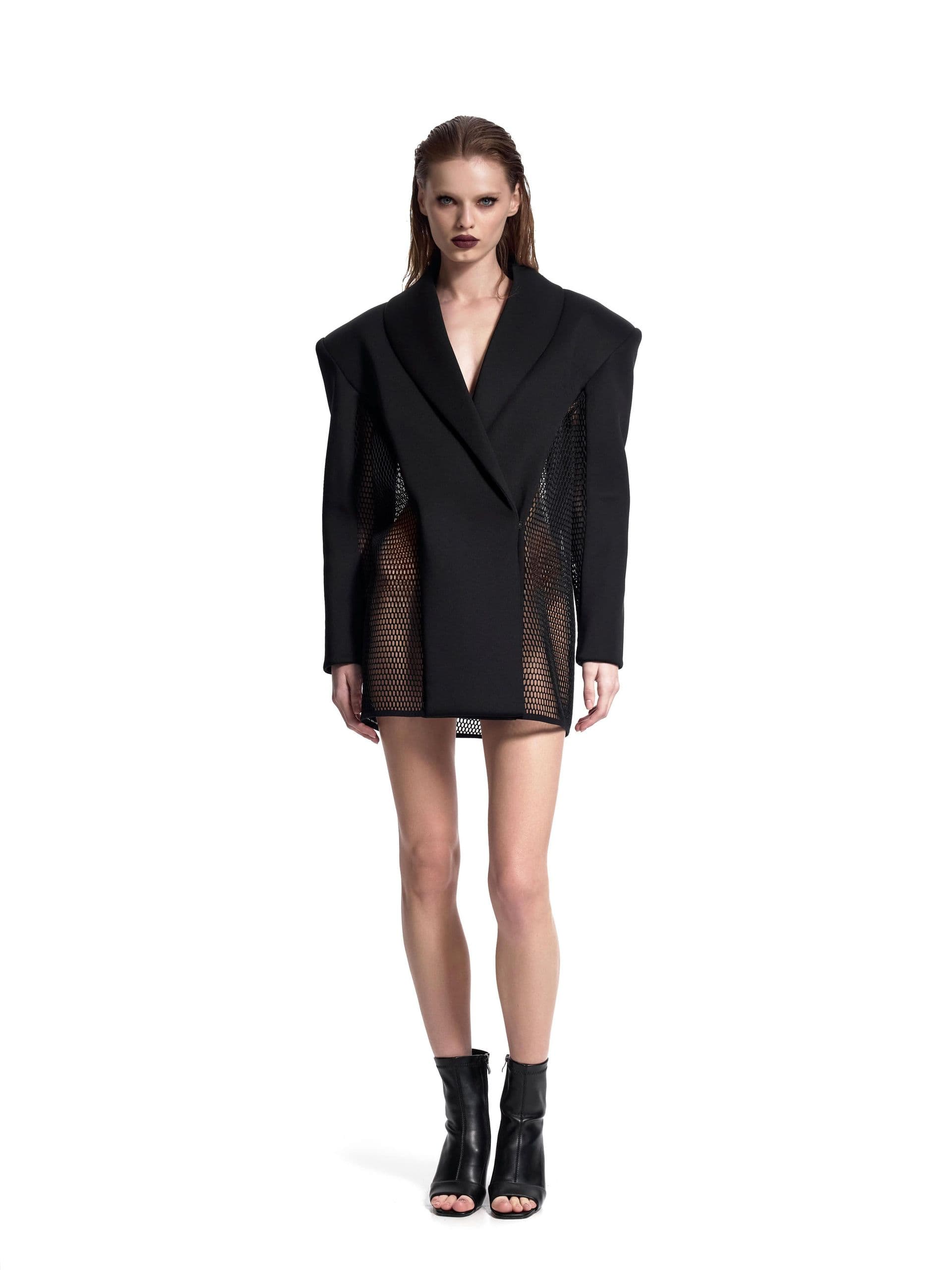 Oversized Mesh Panel Blazer
