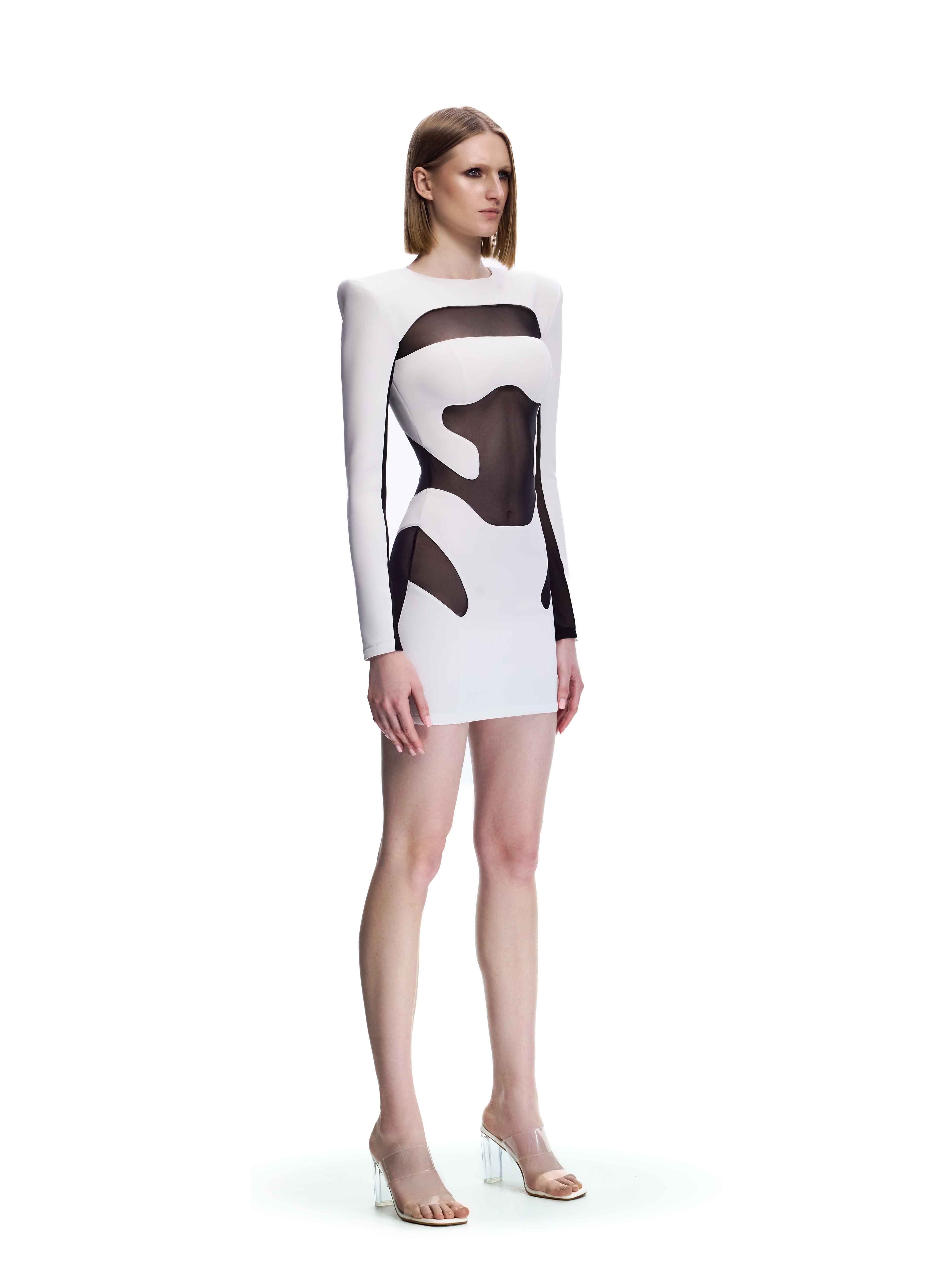 Black and white mini dress