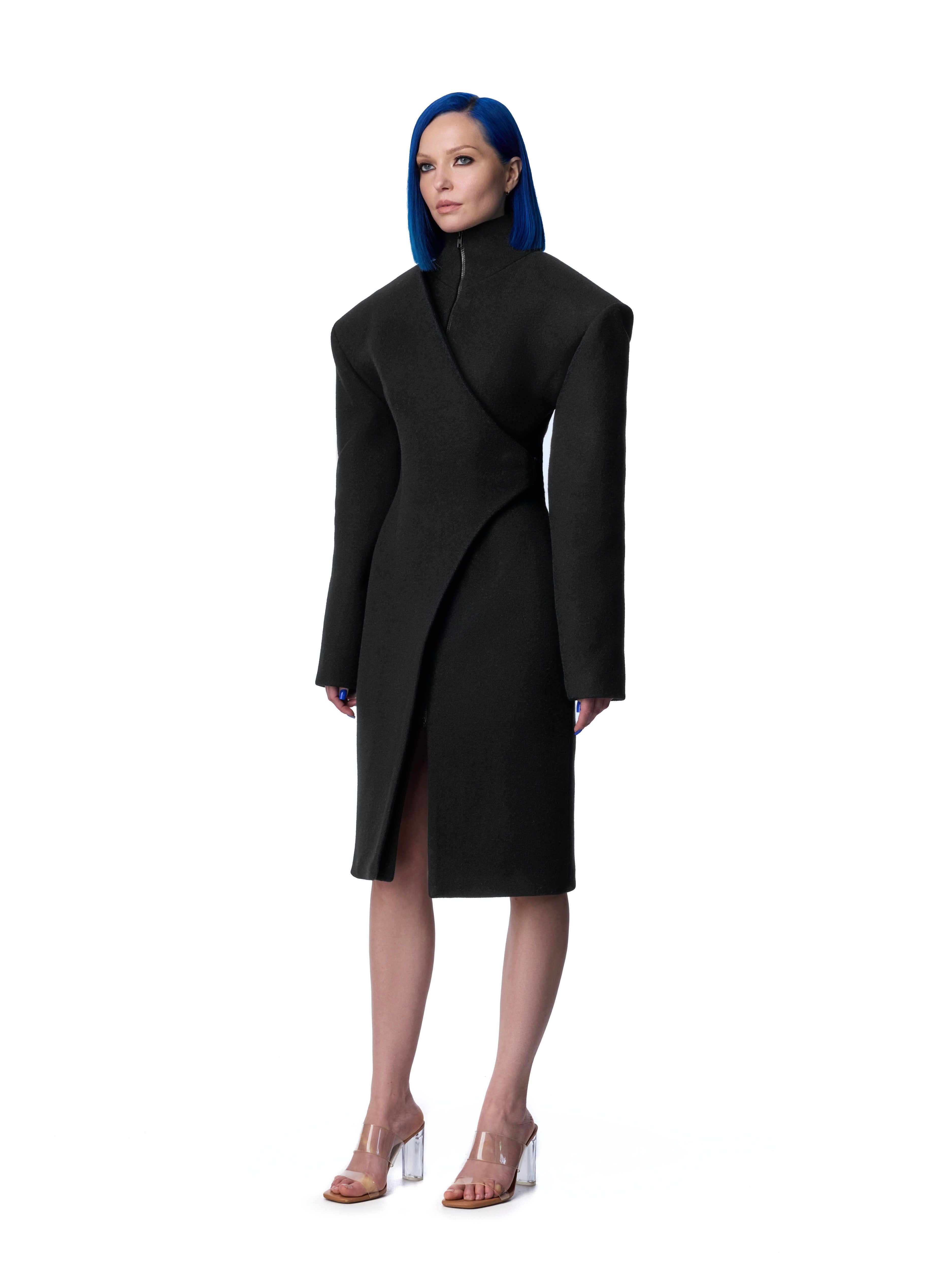 Coat Black Drap