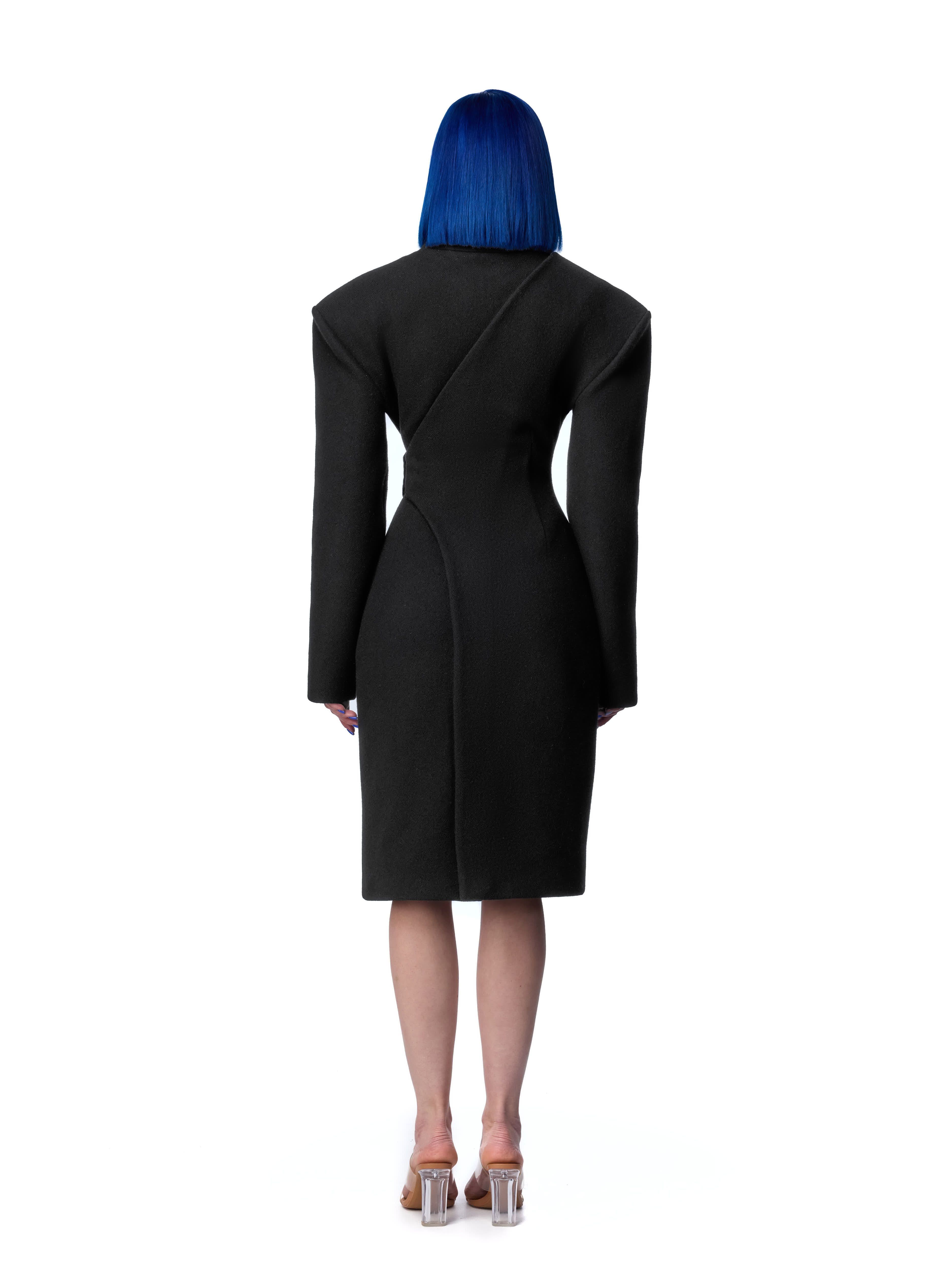 Coat Black Drap