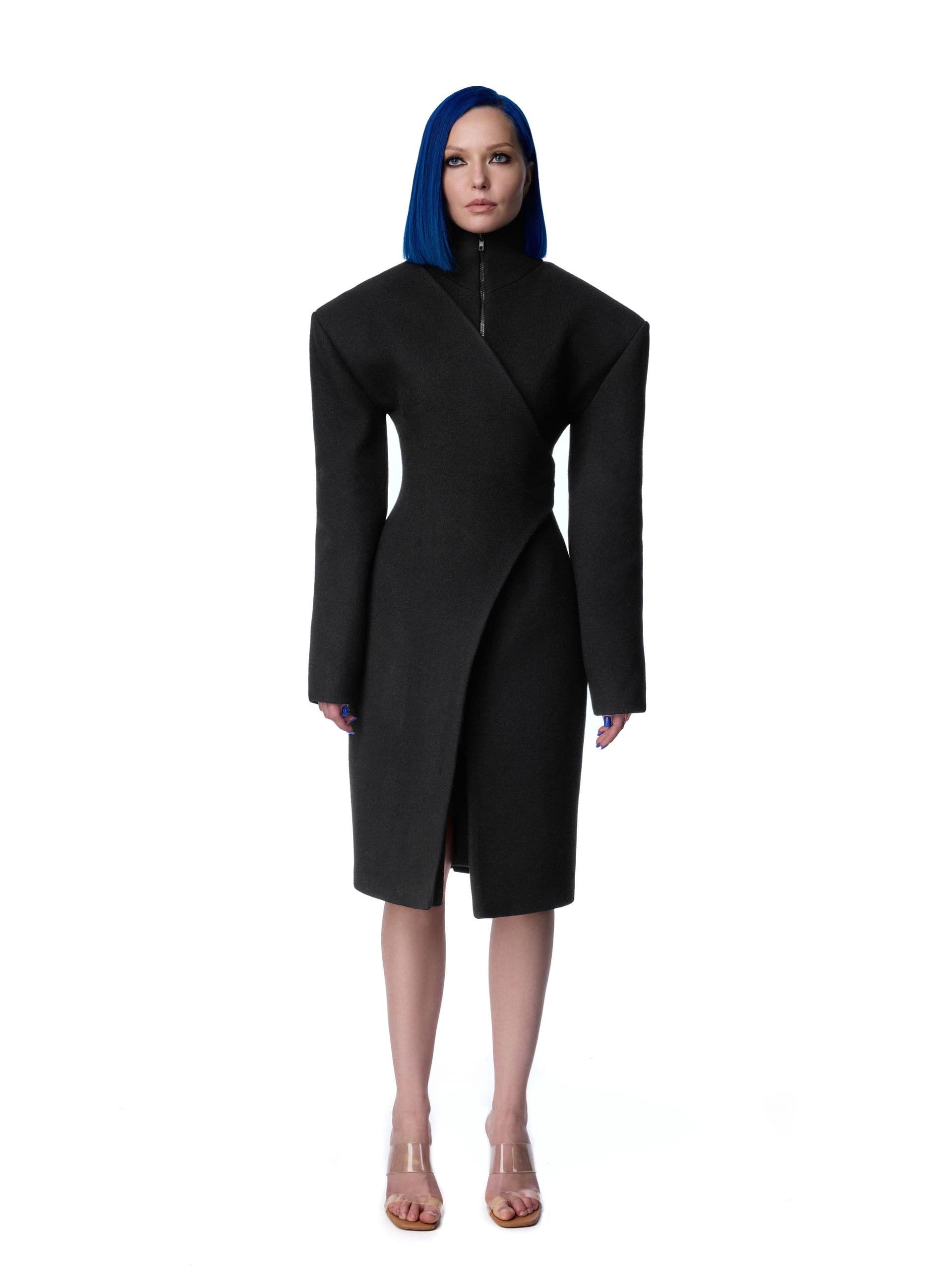 Coat Black Drap