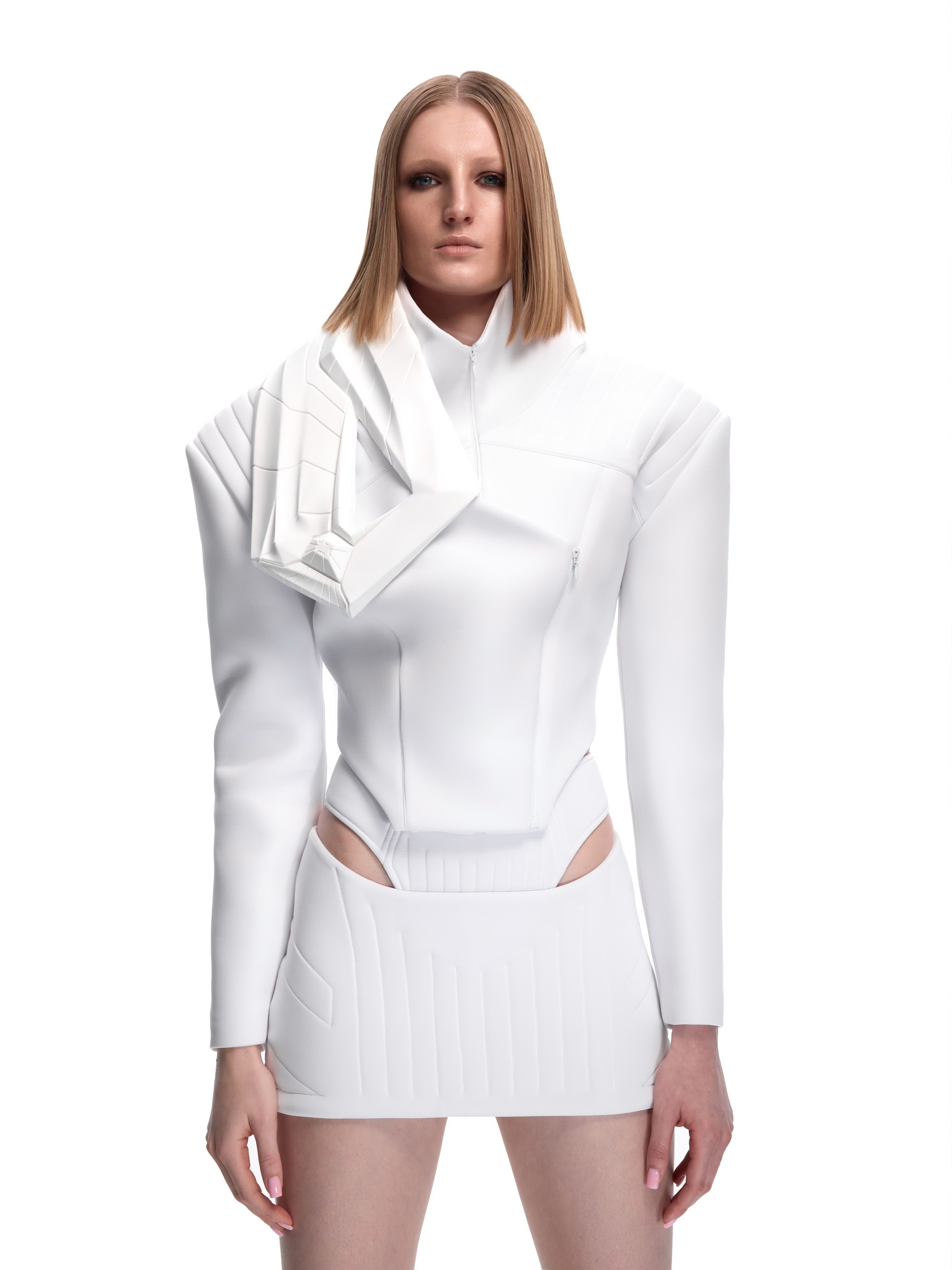 Cropped 3D Collar Jacket