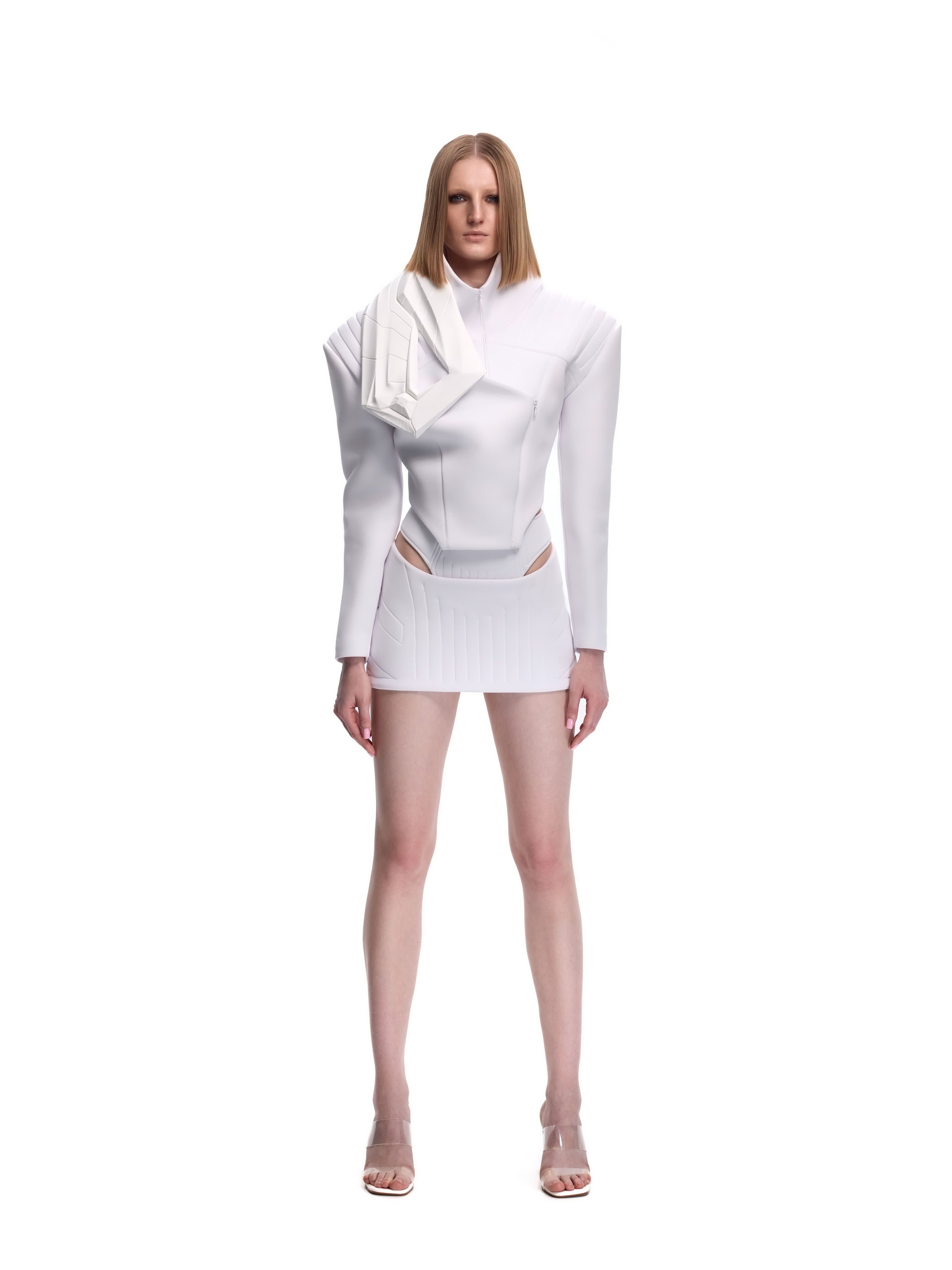 Cropped 3D Collar Jacket