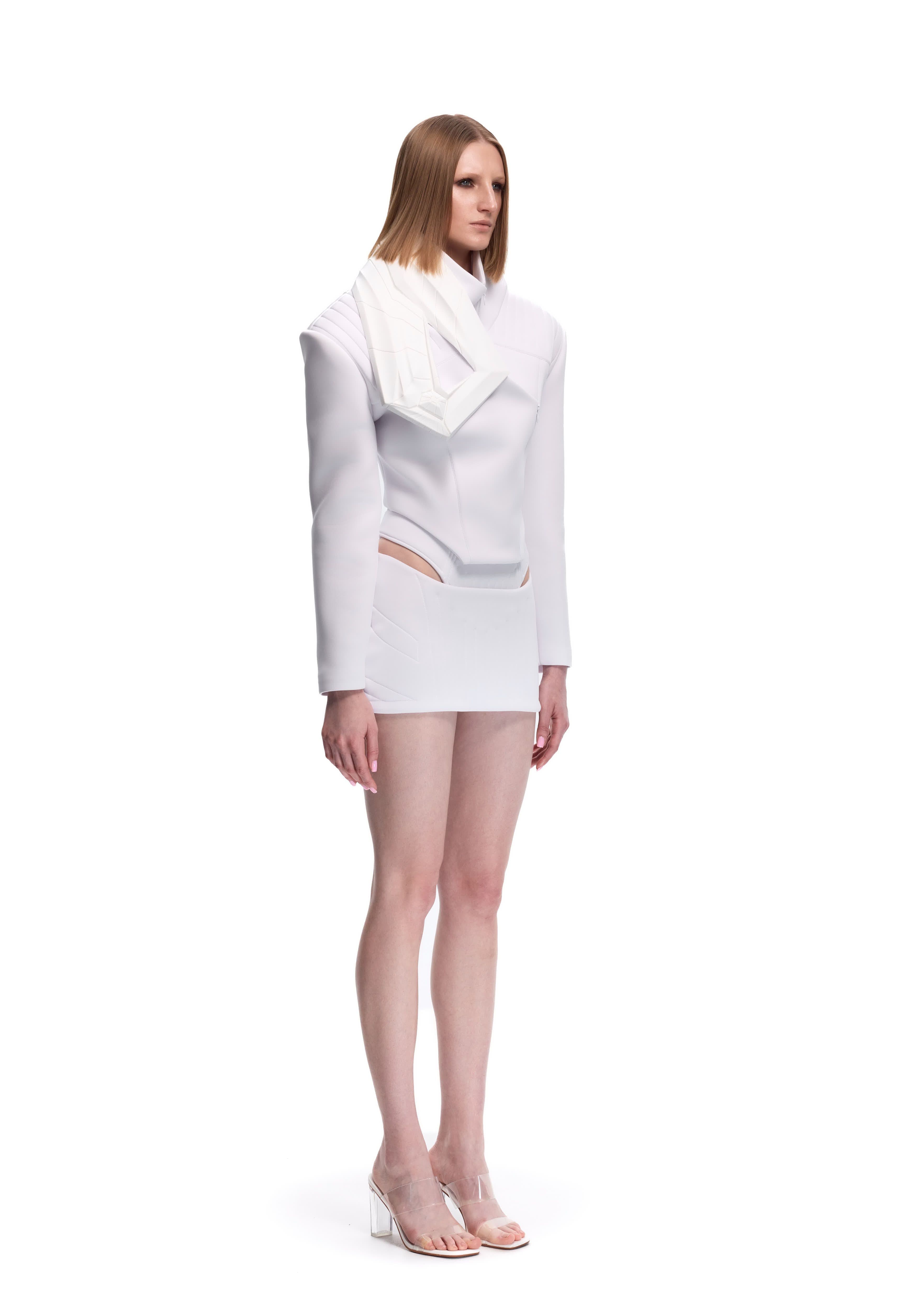 Cropped 3D Collar Jacket