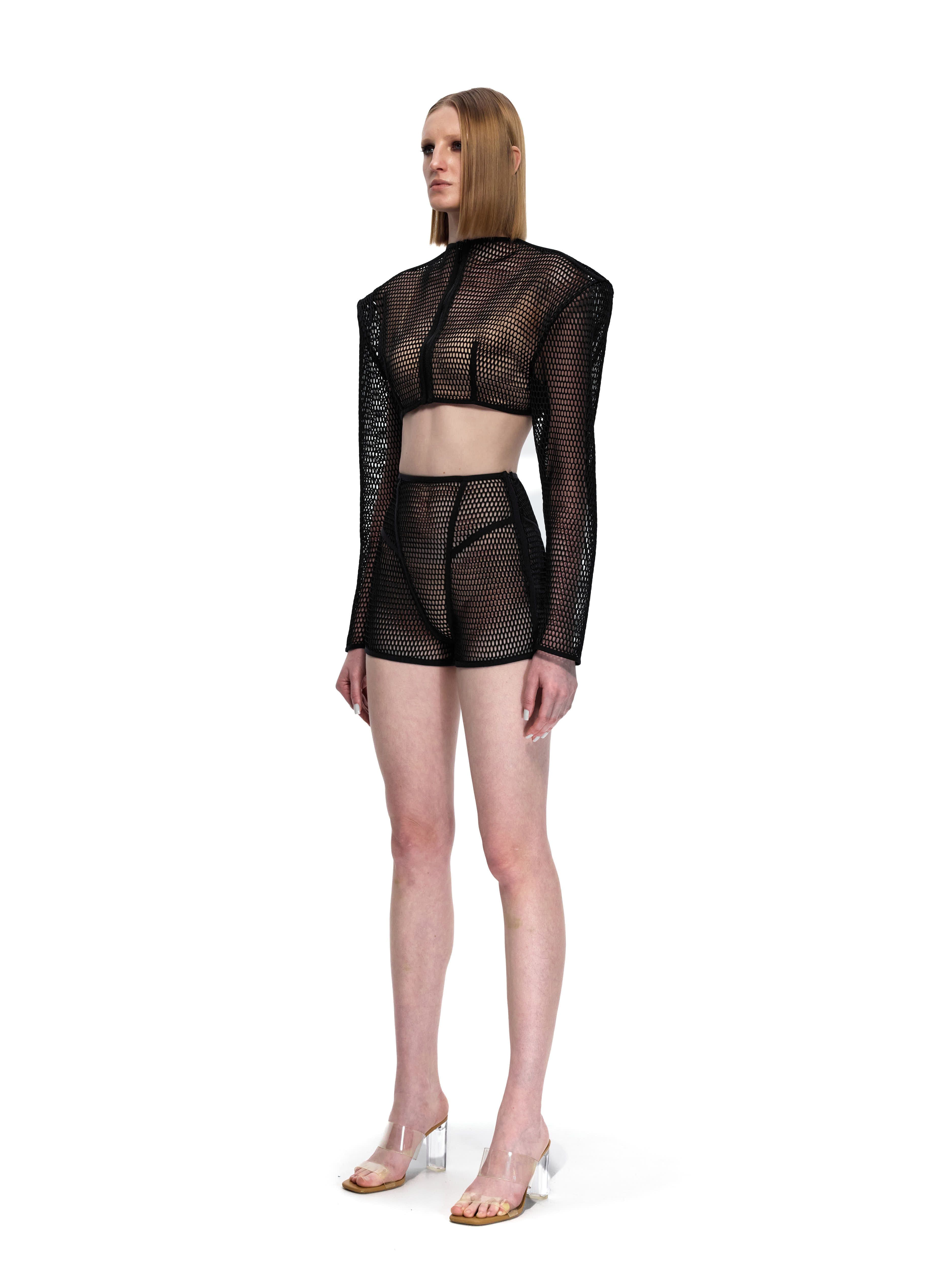 Cropped Mesh Shorts