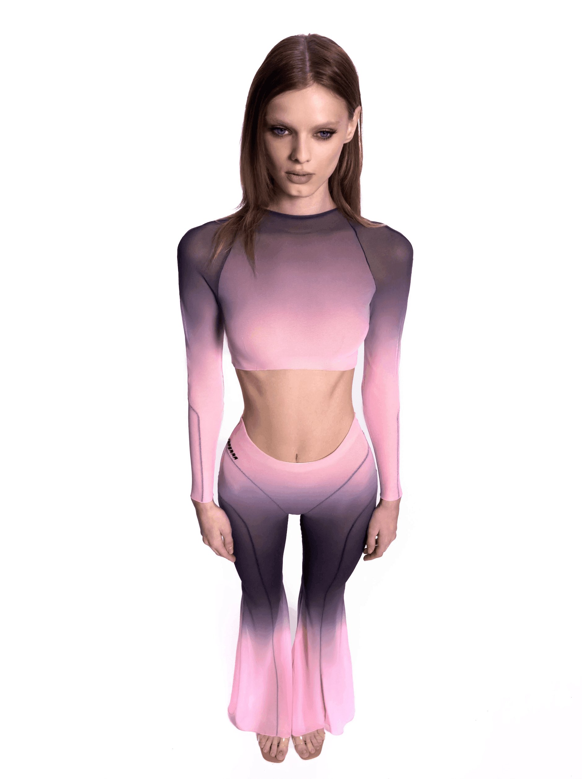 Gradient Mesh Cropped Trousers
