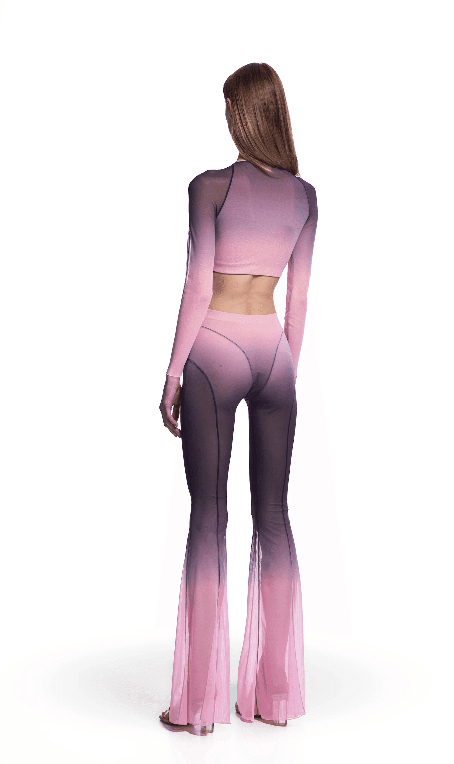 Gradient Mesh Cropped Trousers